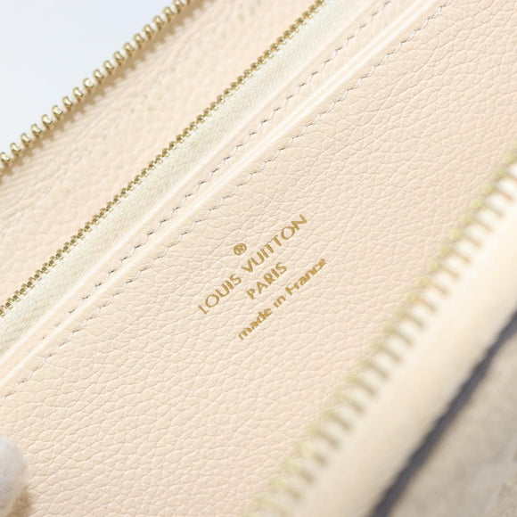 LOUIS VUITTON Monogram Empreinte Zippy Long Wallet White TN0146 LV Auth BA11828