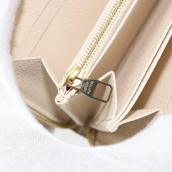LOUIS VUITTON Monogram Empreinte Zippy Long Wallet White TN0146 LV Auth BA11828