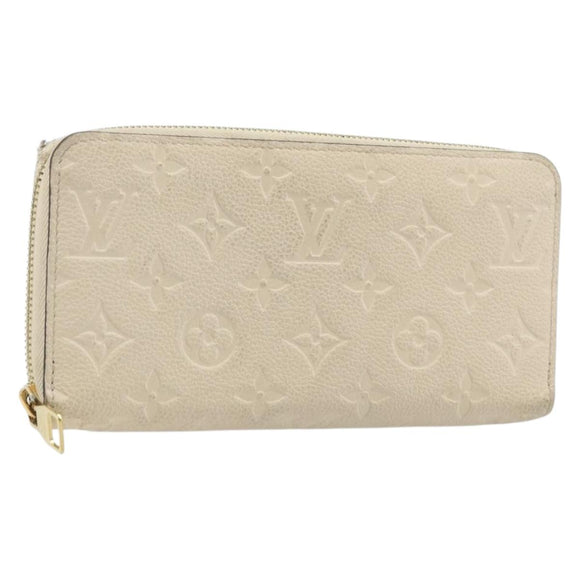 LOUIS VUITTON Monogram Empreinte Zippy Long Wallet White TN0146 LV Auth BA11828