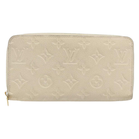 LOUIS VUITTON Monogram Empreinte Zippy Long Wallet White TN0146 LV Auth BA11828