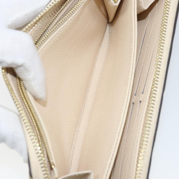 LOUIS VUITTON Monogram Empreinte Zippy Long Wallet White TN0146 LV Auth BA11828