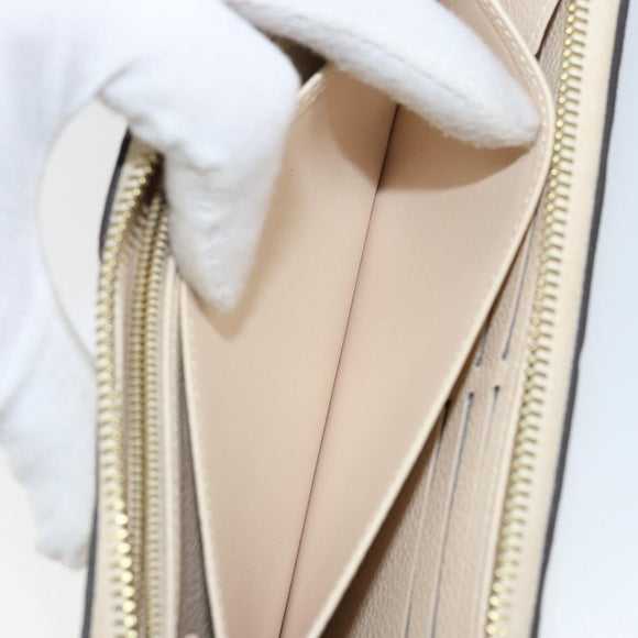 LOUIS VUITTON Monogram Empreinte Zippy Long Wallet White TN0146 LV Auth BA11828