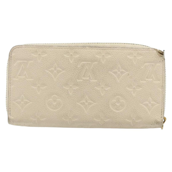 LOUIS VUITTON Monogram Empreinte Zippy Long Wallet White TN0146 LV Auth BA11828