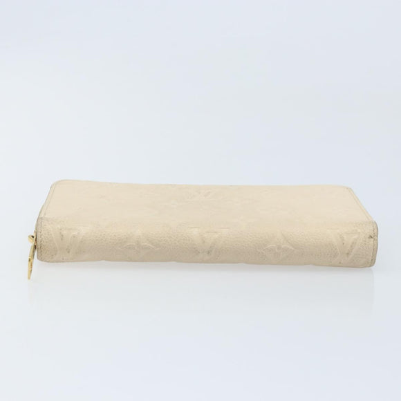 LOUIS VUITTON Monogram Empreinte Zippy Long Wallet White TN0146 LV Auth BA11828