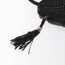 BALLY Quilted Hand Bag Leather Black Gold Auth BA1183-9