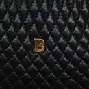 BALLY Quilted Hand Bag Leather Black Gold Auth BA1183-18