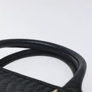 BALLY Quilted Hand Bag Leather Black Gold Auth BA1183-14
