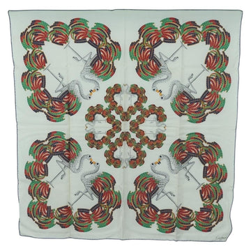 CARTIER Scarf Silk White Auth BA11830A