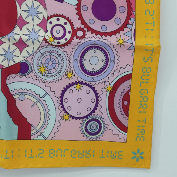 BVLGARI Scarf Silk Multicolor Auth BA11831A