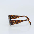 CHANEL COCO Mark Sunglasses plastic Brown 01450 91235 CC Auth BA11839-4