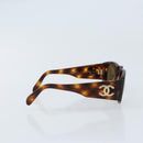 CHANEL COCO Mark Sunglasses plastic Brown 01450 91235 CC Auth BA11839-5