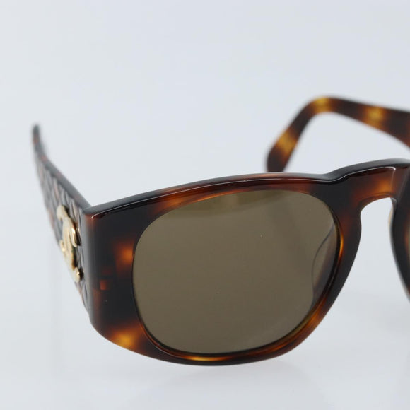 CHANEL COCO Mark Sunglasses plastic Brown 01450 91235 CC Auth BA11839