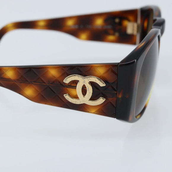CHANEL COCO Mark Sunglasses plastic Brown 01450 91235 CC Auth BA11839