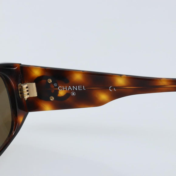 CHANEL COCO Mark Sunglasses plastic Brown 01450 91235 CC Auth BA11839