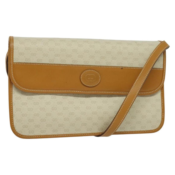GUCCI Micro GG Supreme Shoulder Bag PVC Beige Gold 004 904 0261 Auth BA1184