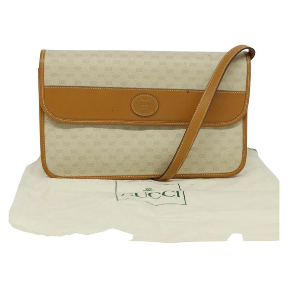 GUCCI Micro GG Supreme Shoulder Bag PVC Beige Gold 004 904 0261 Auth BA1184