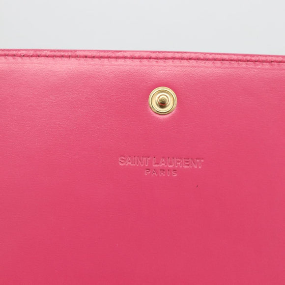 SAINT LAURENT Wallet Leather Pink Auth BA11840A