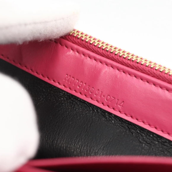 SAINT LAURENT Wallet Leather Pink Auth BA11840A