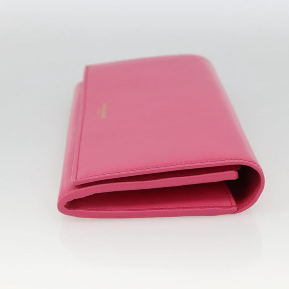 SAINT LAURENT Wallet Leather Pink Auth BA11840A