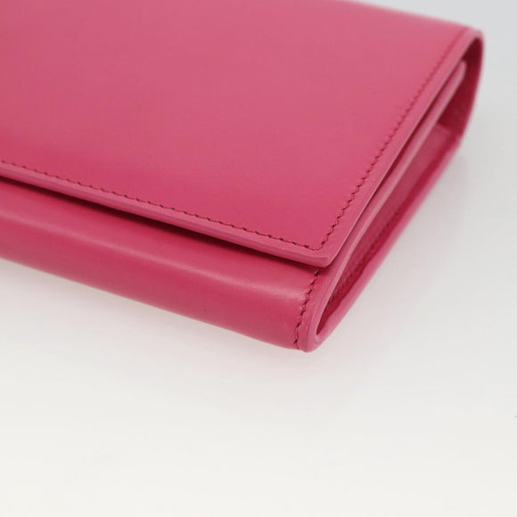 SAINT LAURENT Wallet Leather Pink Auth BA11840A