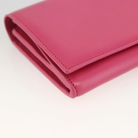 SAINT LAURENT Wallet Leather Pink Auth BA11840A