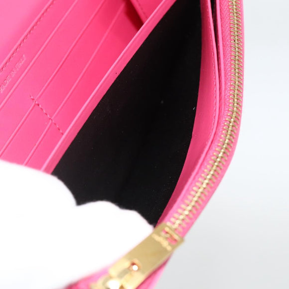 SAINT LAURENT Wallet Leather Pink Auth BA11841A