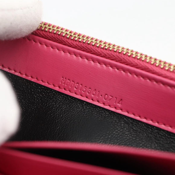 SAINT LAURENT Wallet Leather Pink Auth BA11841A