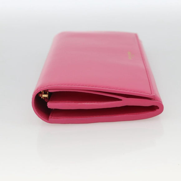 SAINT LAURENT Wallet Leather Pink Auth BA11841A
