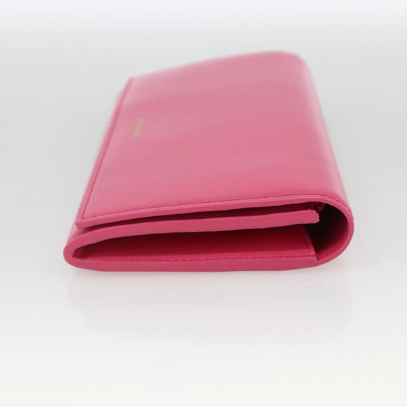 SAINT LAURENT Wallet Leather Pink Auth BA11841A