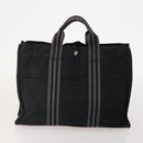 Jimmy Choo Tote Bag Leather Canvas 2 Set Black Gray Auth BA11842-2