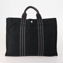 Jimmy Choo Tote Bag Leather Canvas 2 Set Black Gray Auth BA11842-3