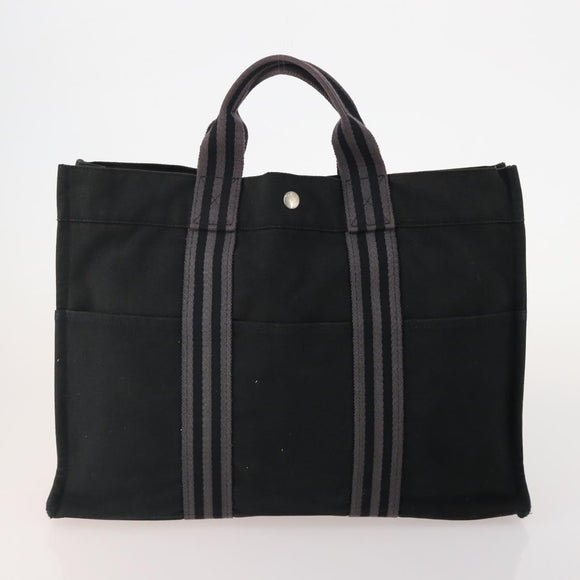 Jimmy Choo Tote Bag Leather Canvas 2 Set Black Gray Auth BA11842