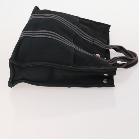 Jimmy Choo Tote Bag Leather Canvas 2 Set Black Gray Auth BA11842