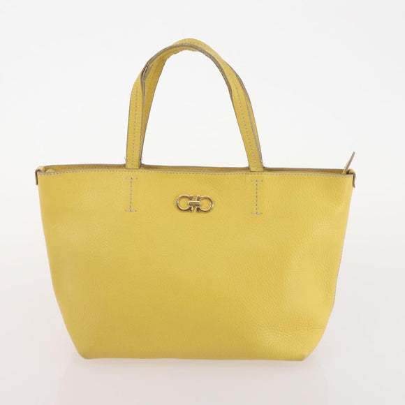 Salvatore Ferragamo Bag Leather Patent leather 2 Set Brown Yellow Auth BA11843