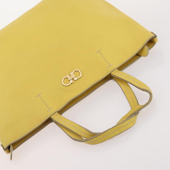 Salvatore Ferragamo Bag Leather Patent leather 2 Set Brown Yellow Auth BA11843