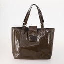 Salvatore Ferragamo Bag Leather Patent leather 2 Set Brown Yellow Auth BA11843-2