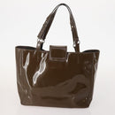 Salvatore Ferragamo Bag Leather Patent leather 2 Set Brown Yellow Auth BA11843-3