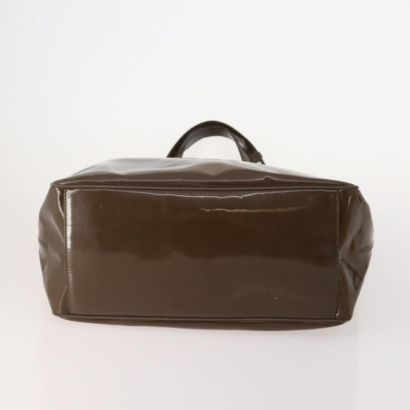 Salvatore Ferragamo Bag Leather Patent leather 2 Set Brown Yellow Auth BA11843