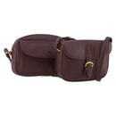 CARTIER Must Line Shoulder Bag Leather 2 Set Bordeaux Gold Auth BA11844-1