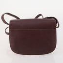 CARTIER Must Line Shoulder Bag Leather 2 Set Bordeaux Gold Auth BA11844-11
