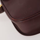 CARTIER Must Line Shoulder Bag Leather 2 Set Bordeaux Gold Auth BA11844-16