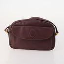 CARTIER Must Line Shoulder Bag Leather 2 Set Bordeaux Gold Auth BA11844-2