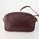 CARTIER Must Line Shoulder Bag Leather 2 Set Bordeaux Gold Auth BA11844-3