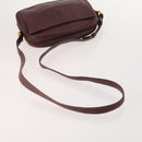 CARTIER Must Line Shoulder Bag Leather 2 Set Bordeaux Gold Auth BA11844-5