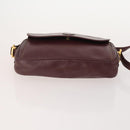 CARTIER Must Line Shoulder Bag Leather 2 Set Bordeaux Gold Auth BA11844-7
