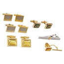 Christian Dior Tie Pin Cuffs metal 6 Set Gold Tone Auth BA11845-1