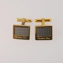 Christian Dior Tie Pin Cuffs metal 6 Set Gold Tone Auth BA11845-6
