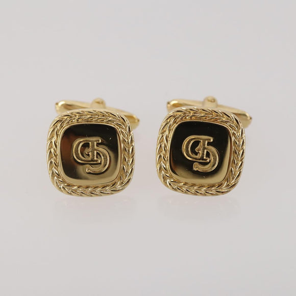 Christian Dior Tie Pin Cuffs metal 4 Set Gold Tone Auth BA11846