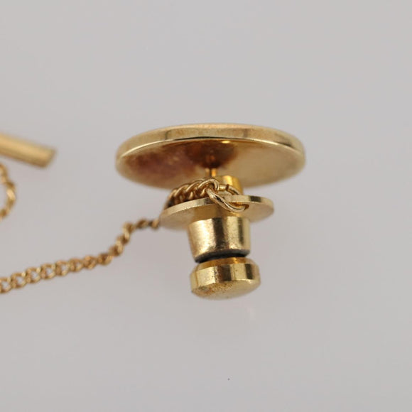 Christian Dior Tie Pin Cuffs metal 4 Set Gold Tone Auth BA11846