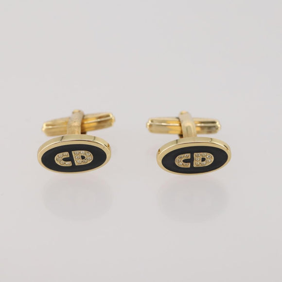 Christian Dior Tie Pin Cuffs metal 4 Set Gold Tone Auth BA11846